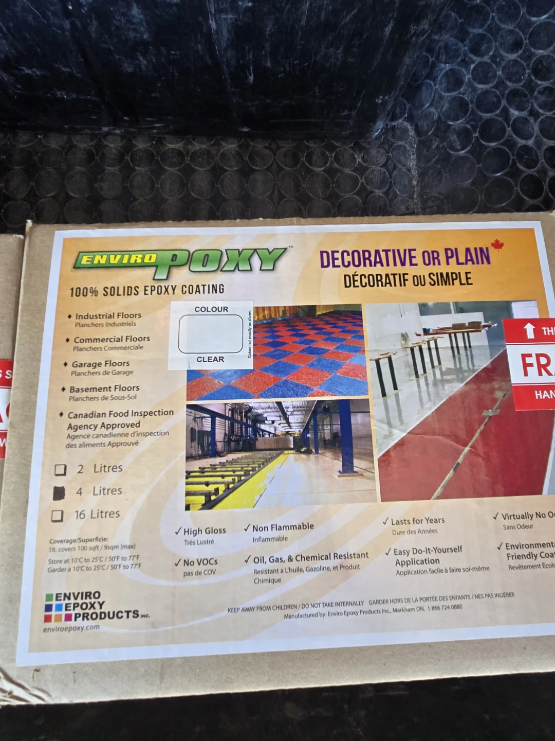 Enviro Epoxy 100% Solids Epoxy Coating - Clear Two Boxes. - photo 2
