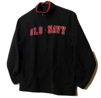 Old Navy Black Fleece Quarter Zip Pullover