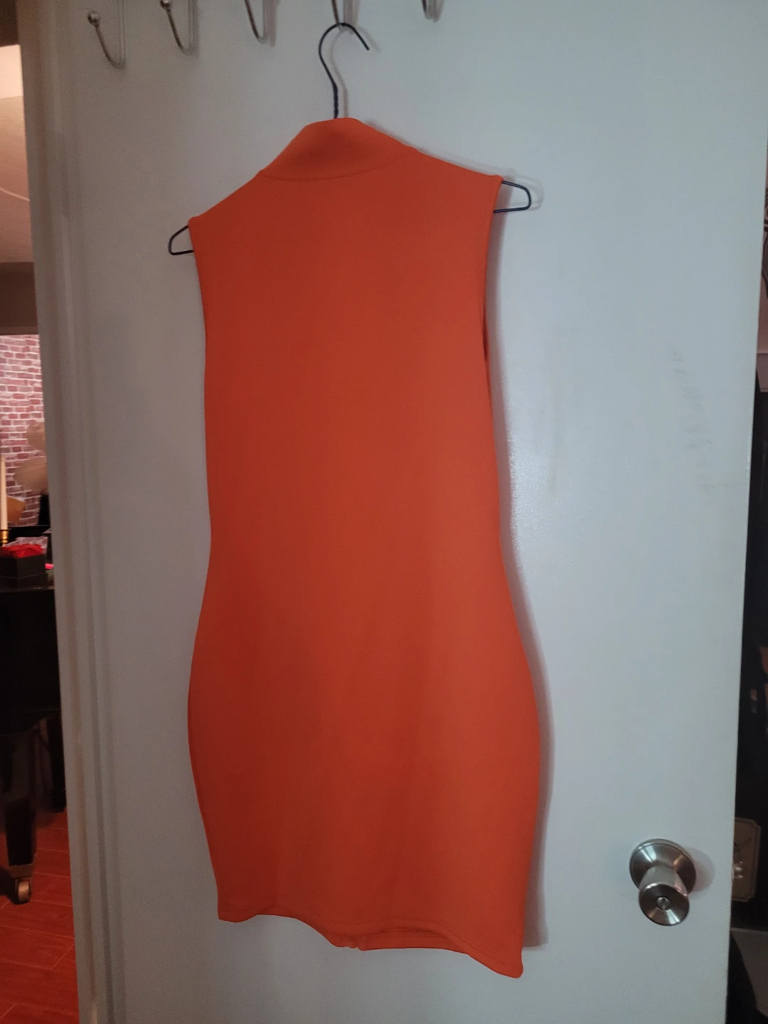 Orange Sleeveless Zip-Up Dress - photo 2