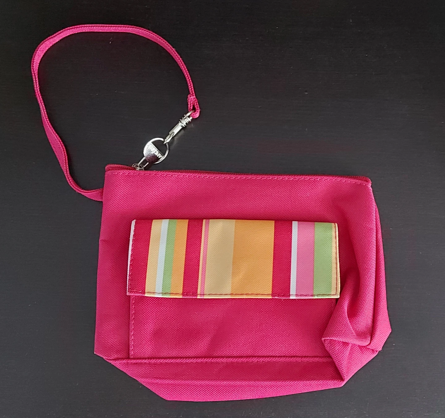 NEVER USED Lancôme Pink Striped Cosmetic Bag