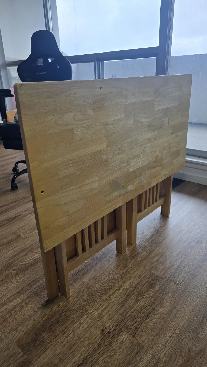 Wooden Folding Table with Shelf - photo 5