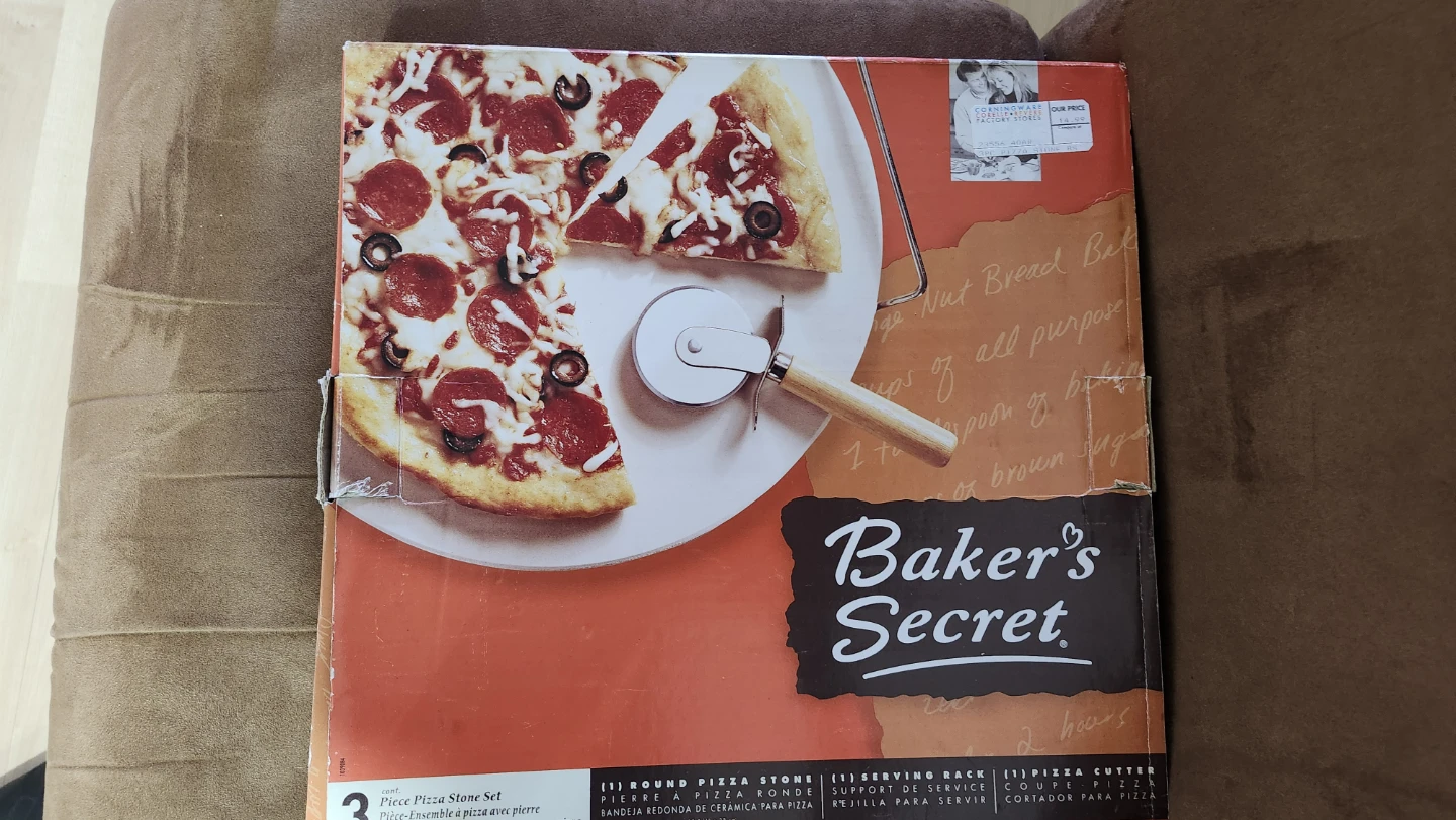 Baker's Secret Pizza Stone Set with Rack and Cutter