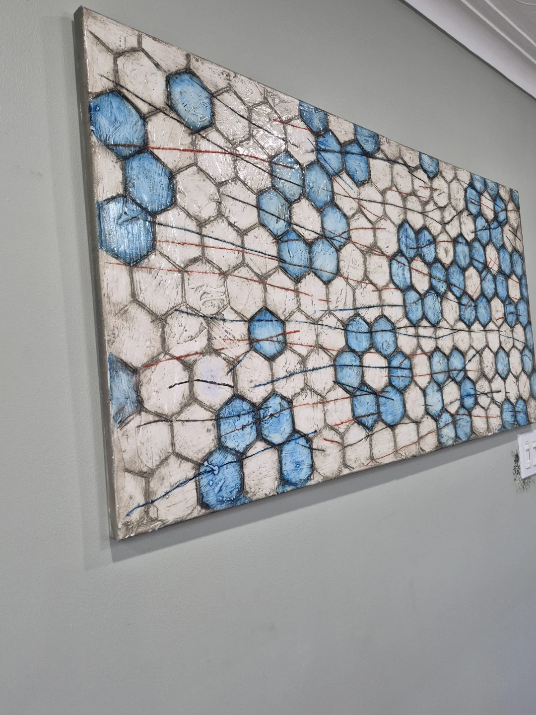 Textured Hexagonal Art Piece - photo 3