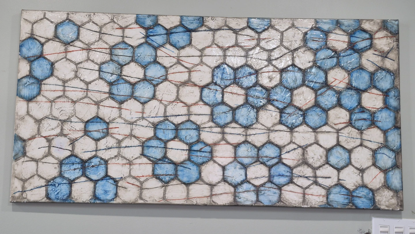 Textured Hexagonal Art Piece - photo 5