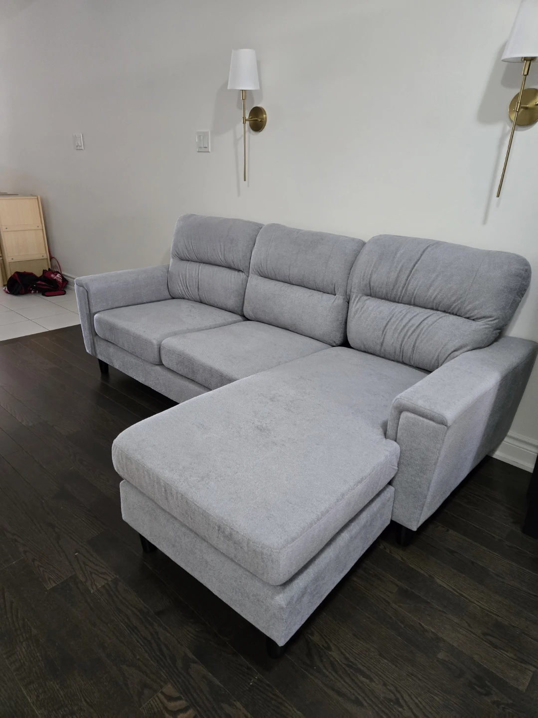 Grey Sectional Sofa reversible  ( never been used )