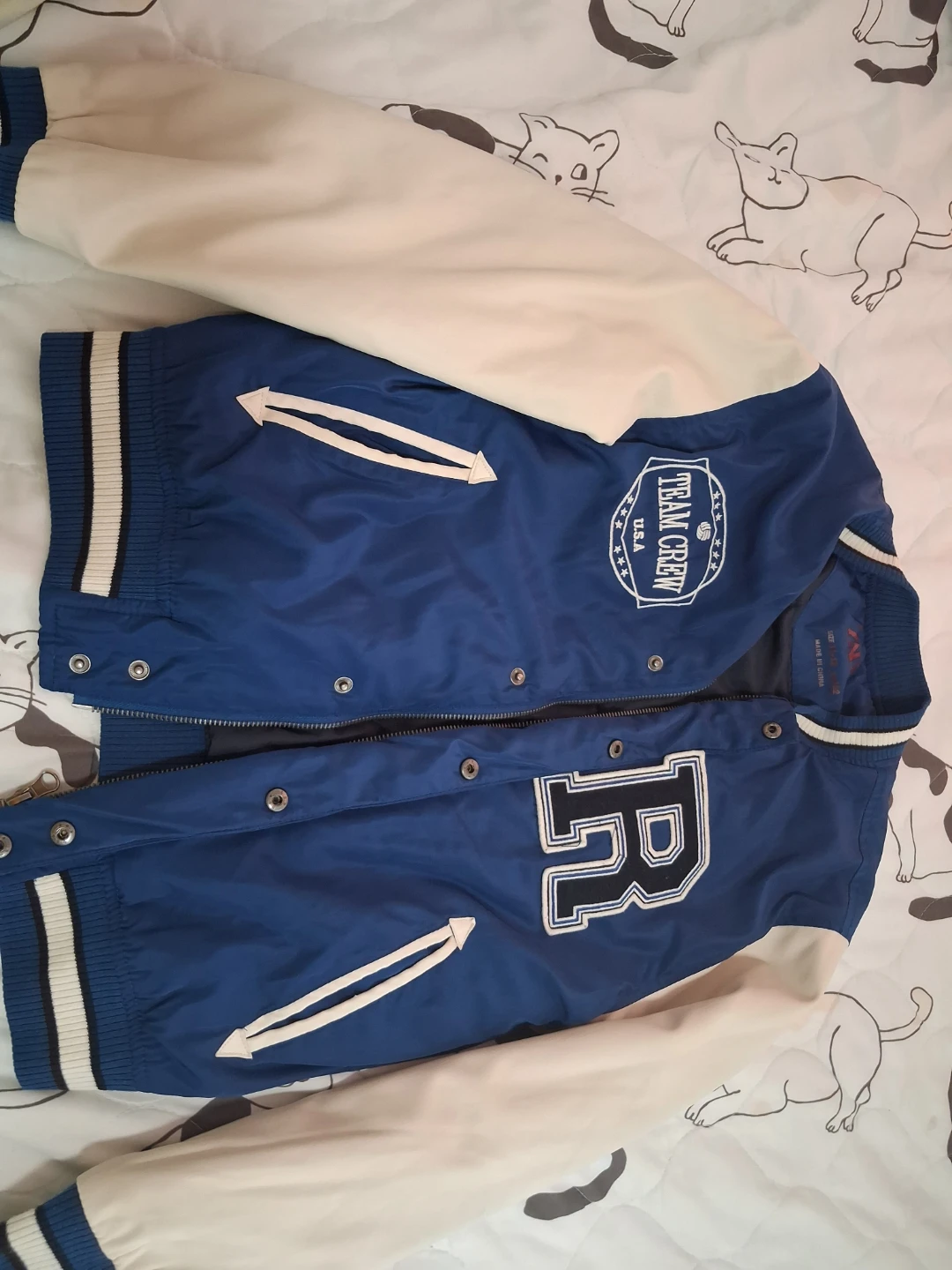 Zara Blue "Adventure Unlimited" Baseball Jacket