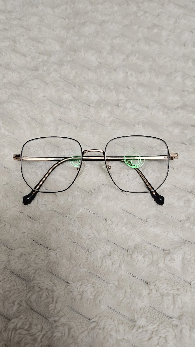 Black & Rose Gold Square Frame Eyeglasses