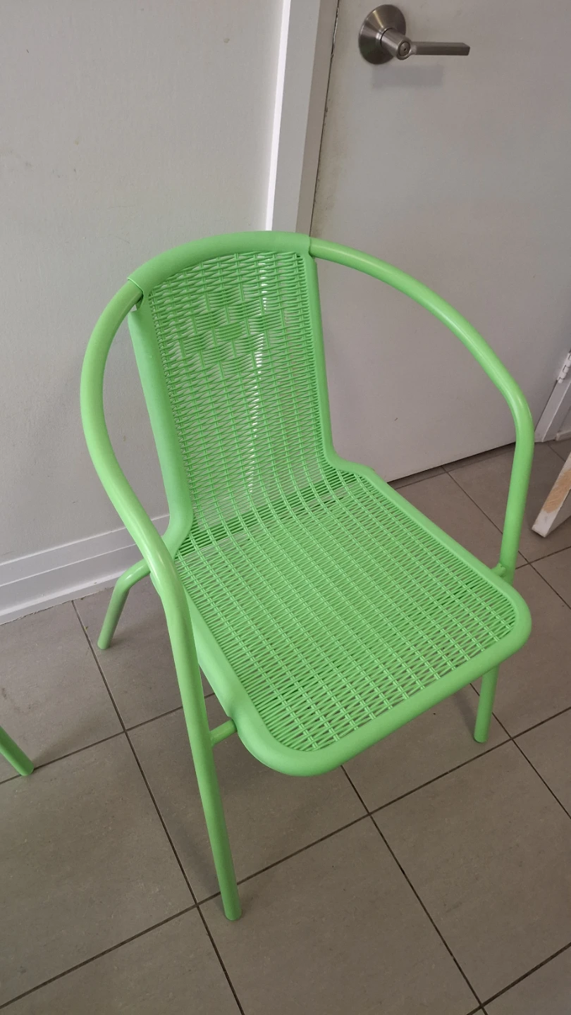 Green Metal Bistro Table and Chair Set - photo 4