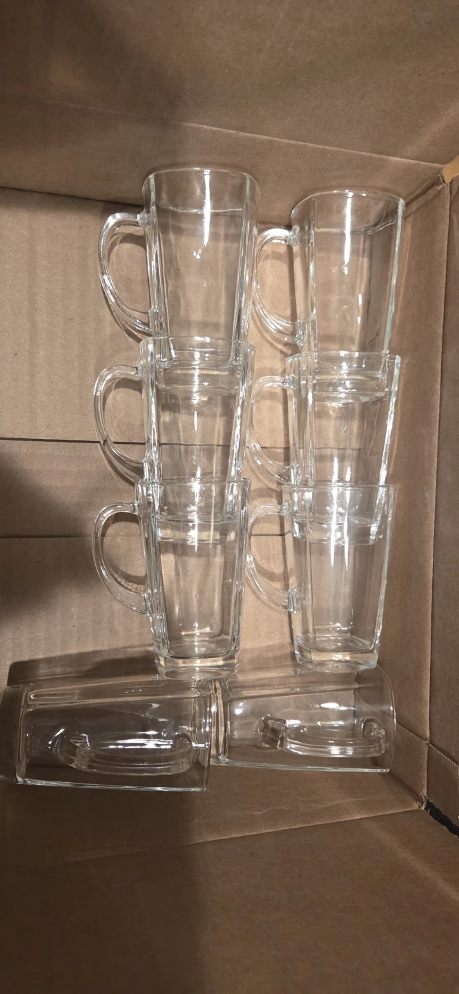 Set of 8 Clear Glass Mugs