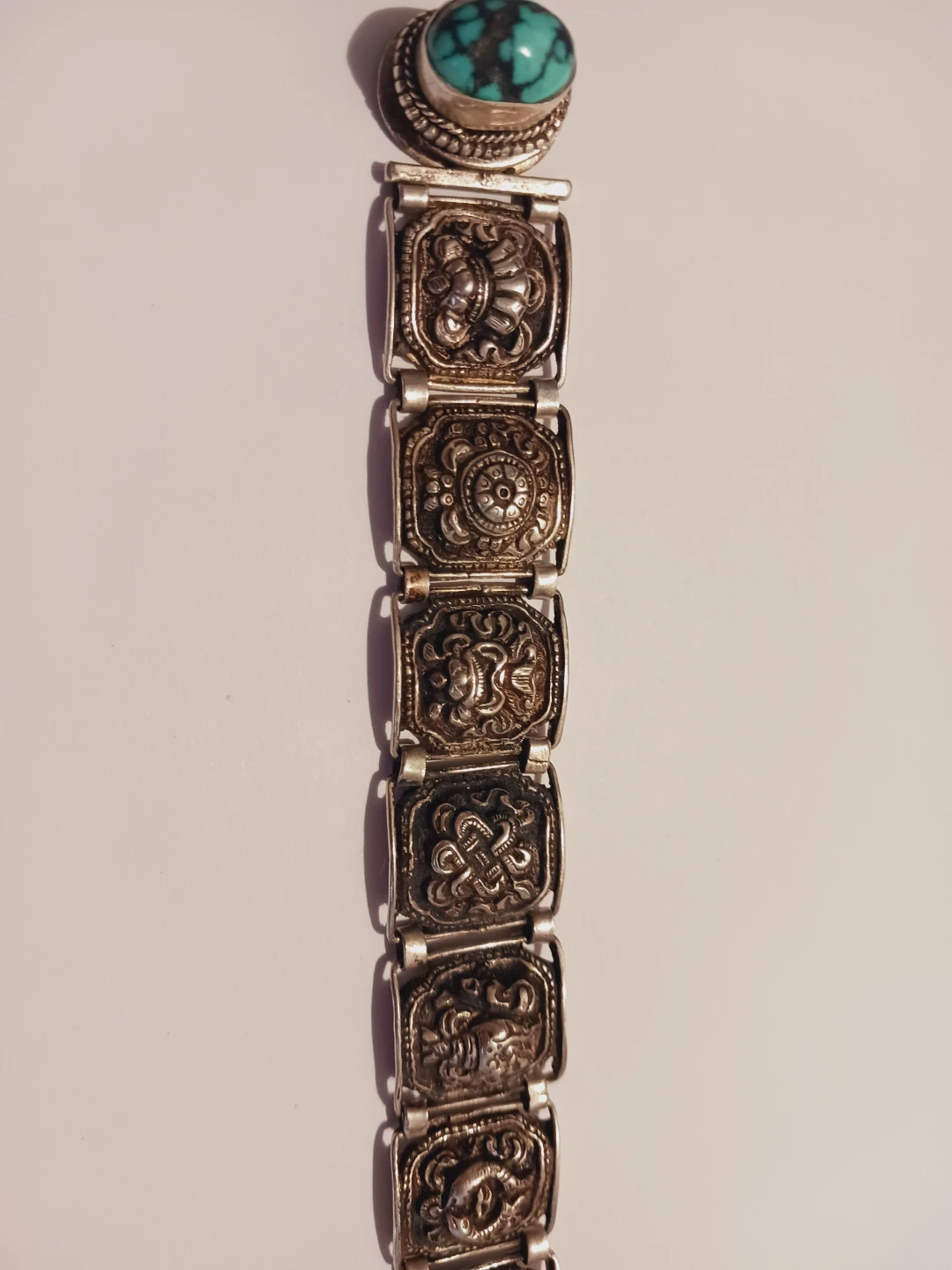 Sterling Silver 925 Tibetan Eight Auspicious Symbols Bracelet - photo 5