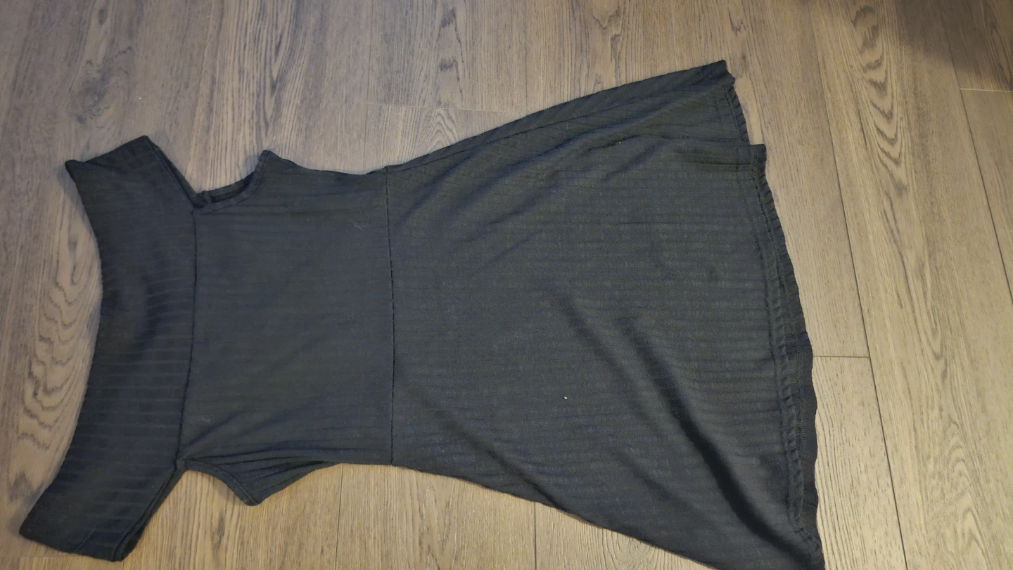 Black Off-the-Shoulder Mini Dress-XS