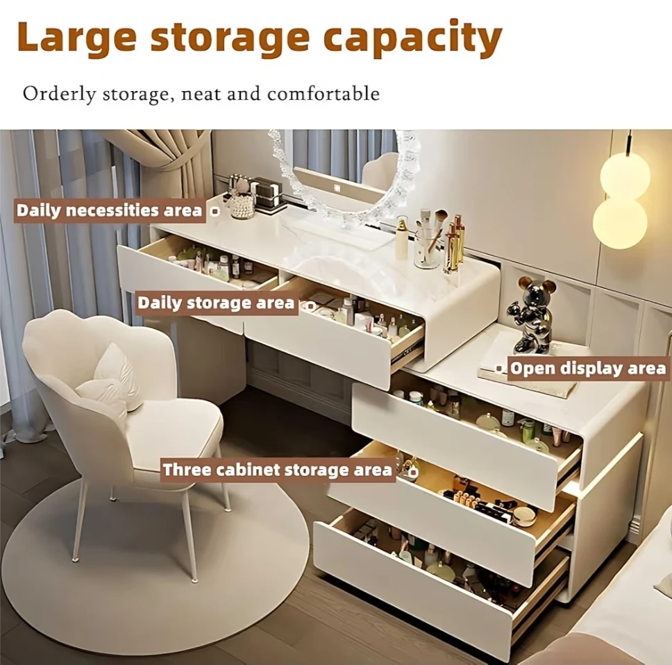 Multifunctional Storage Dressing Table with Mirror - photo 4