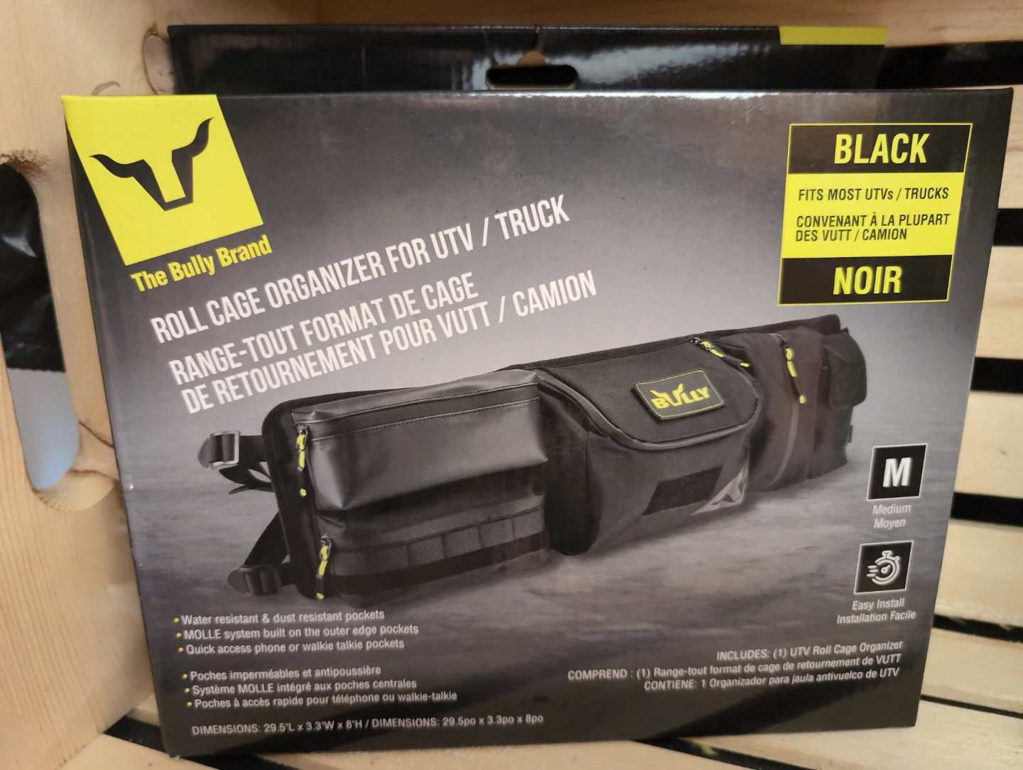 Bully Brand UTV/TRUCK Roll Cage Organizer - Medium - Black
