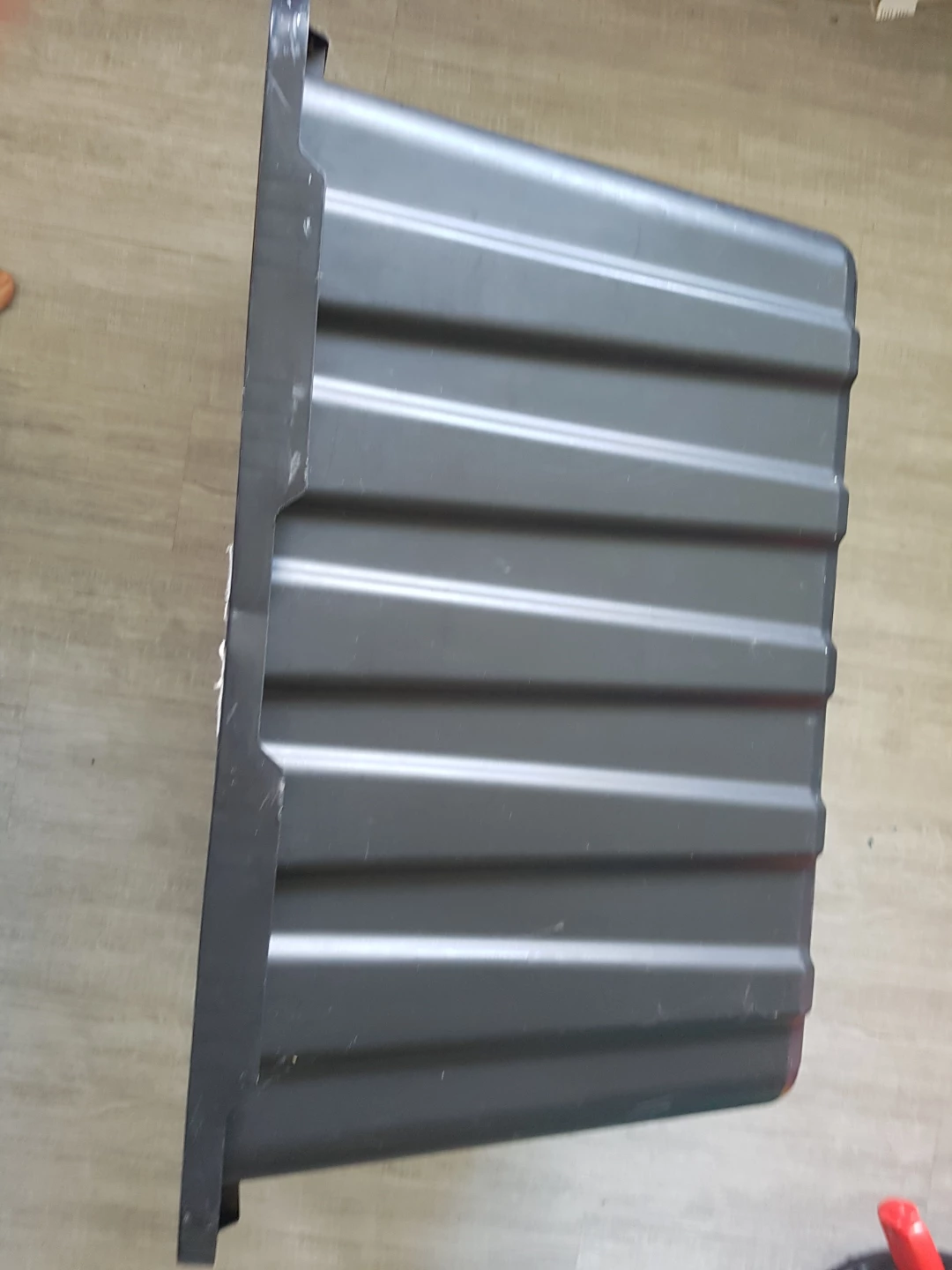 Large grey storage bin with lid - photo 2