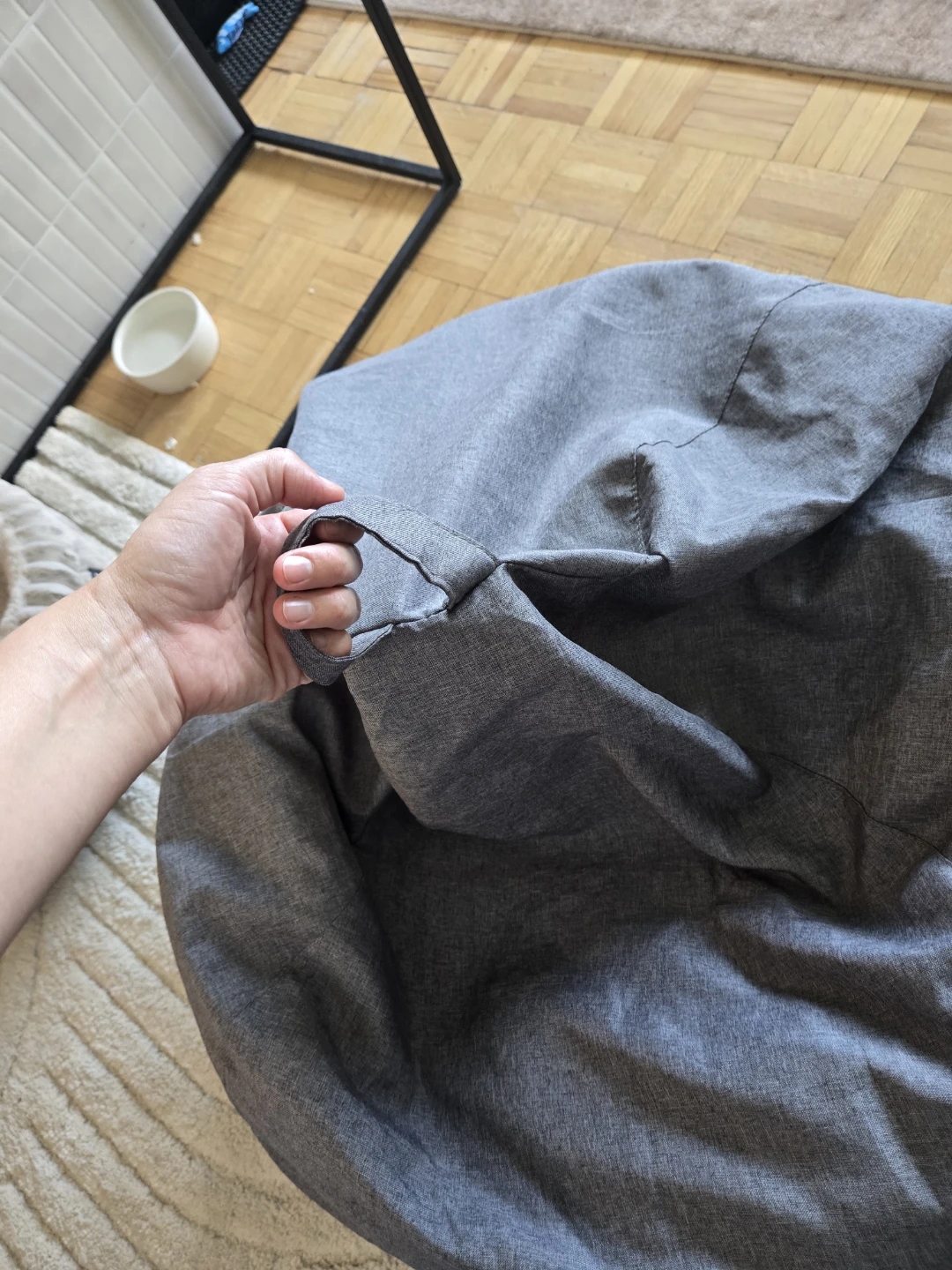 Large Grey Bean Bag Chair - photo 2
