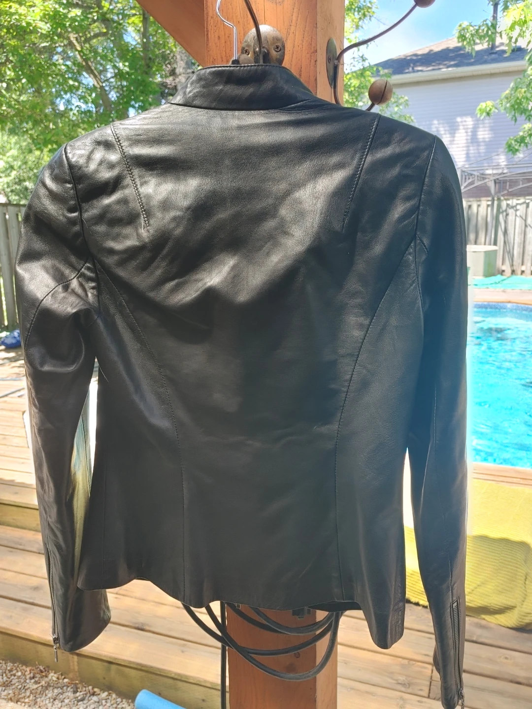 DANIER Womens XS Black Leather Jacket