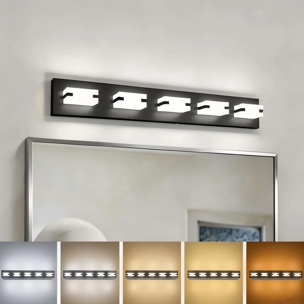 NOVELUX Vanity Light Black 5-Light Fixture