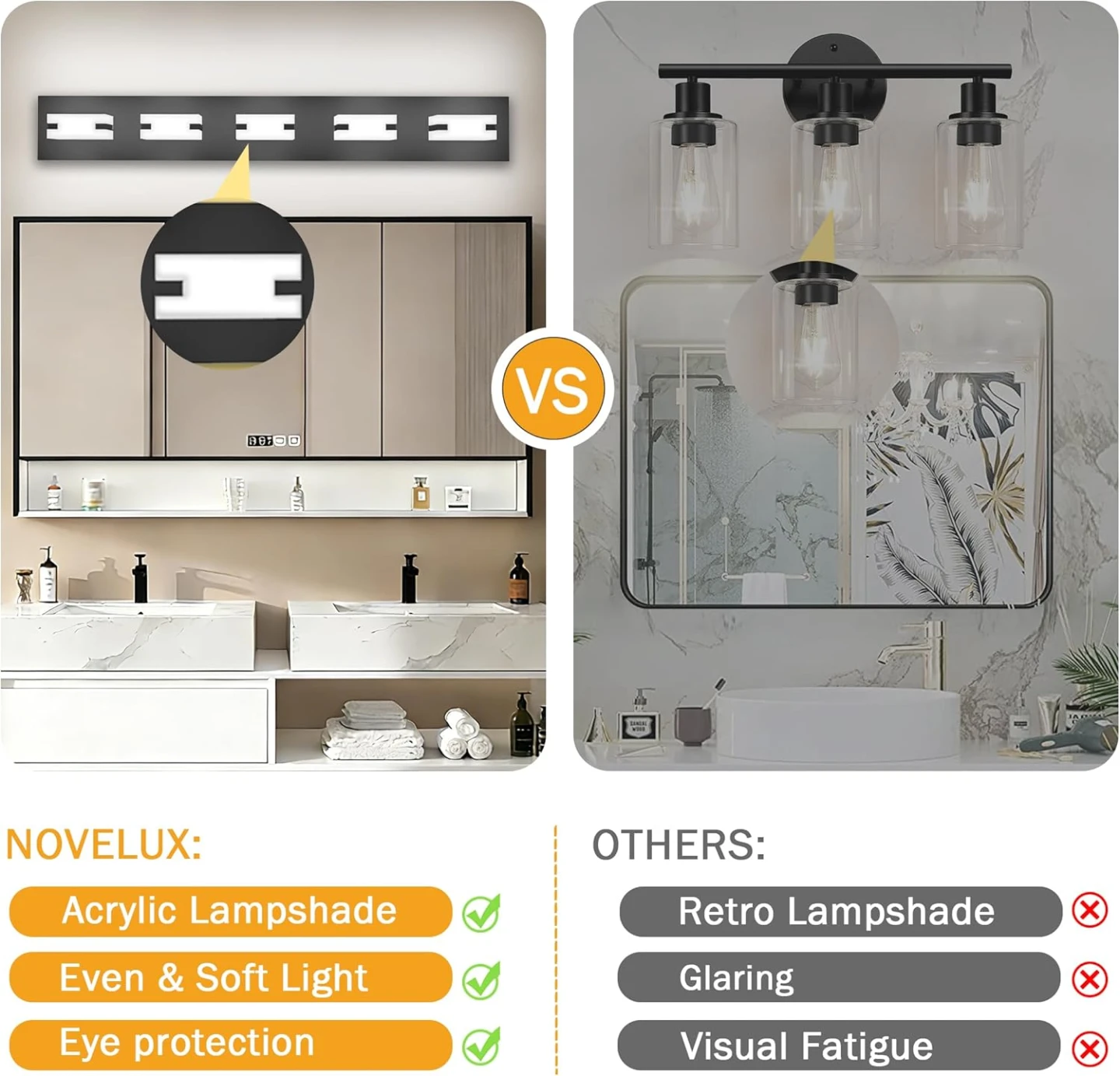 NOVELUX Vanity Light Black 5-Light Fixture - photo 3