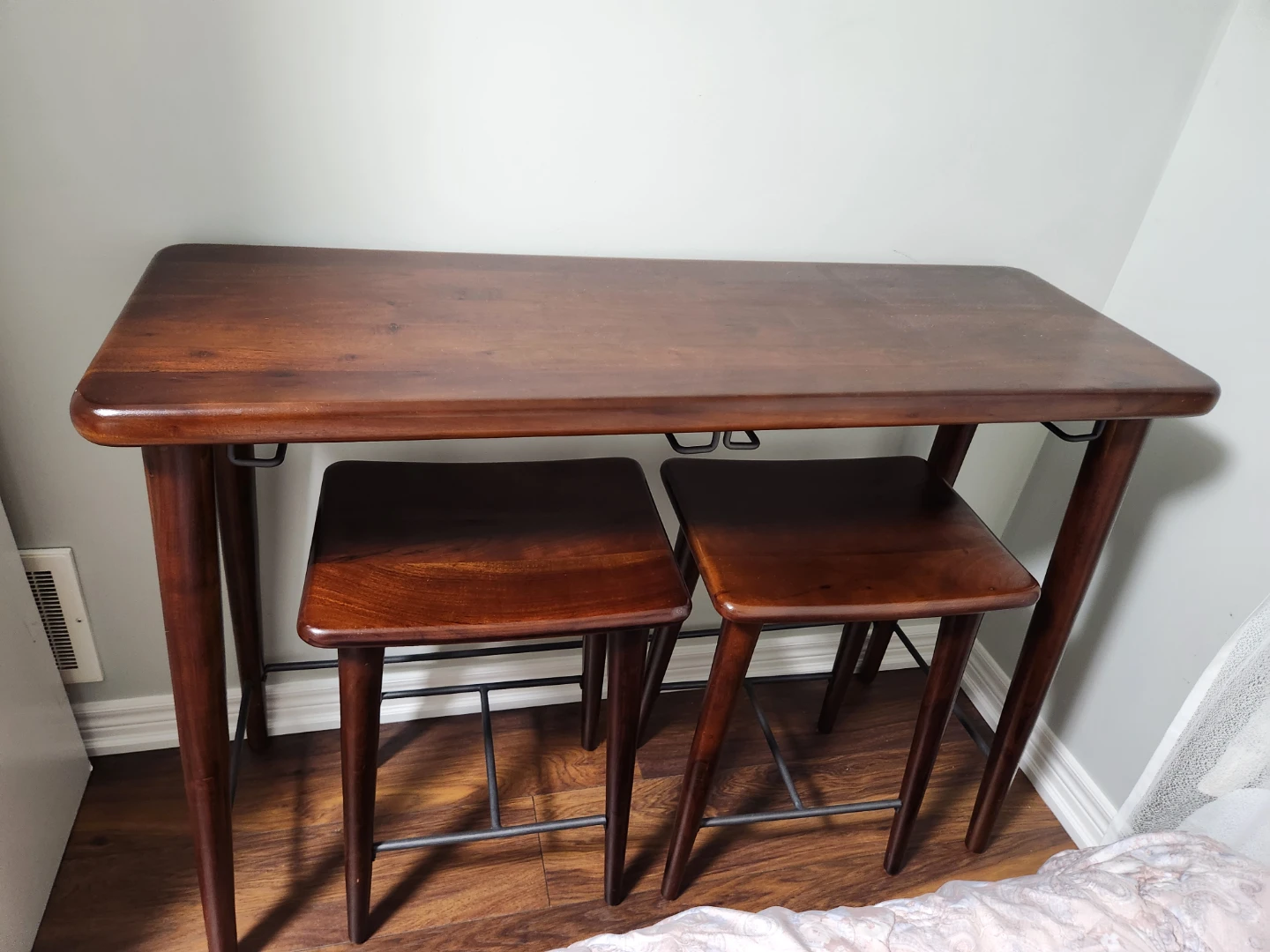 Wooden Bar Table and 2 Stools Set - photo 2