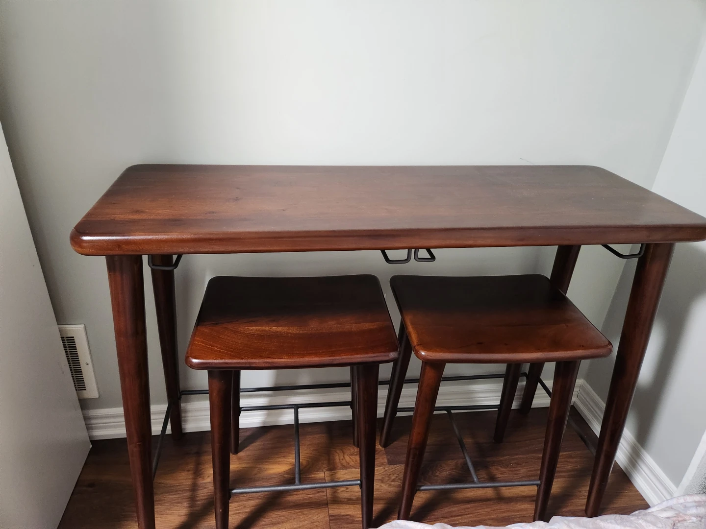 Wooden Bar Table and 2 Stools Set - photo 3