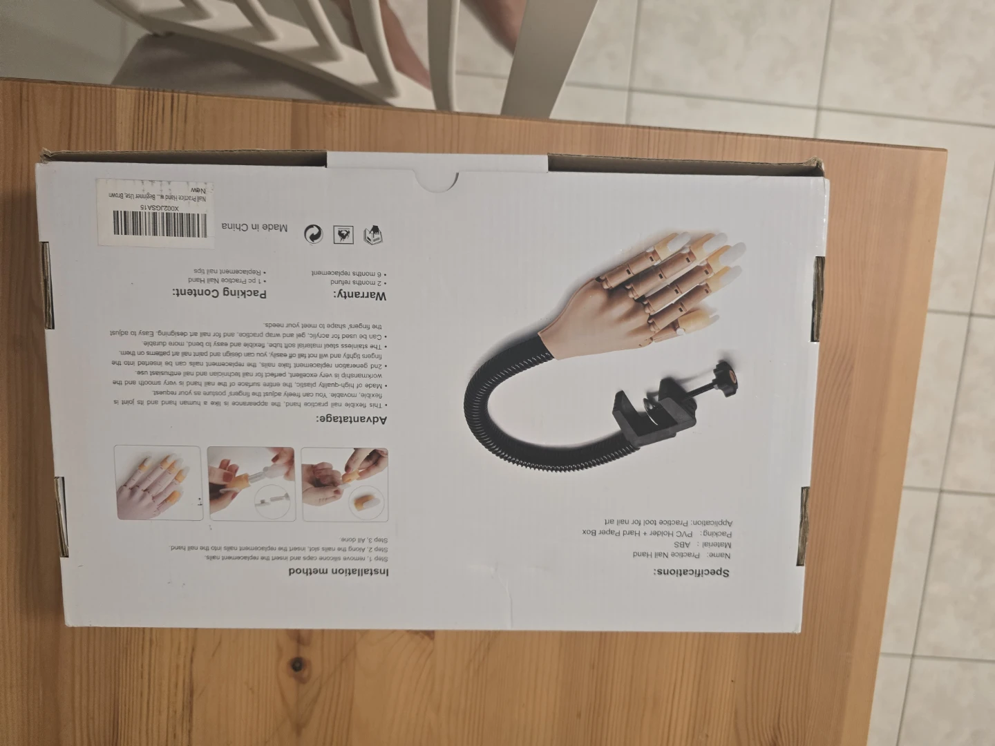 Practice Nail Hand Mannequin with Nail Tips