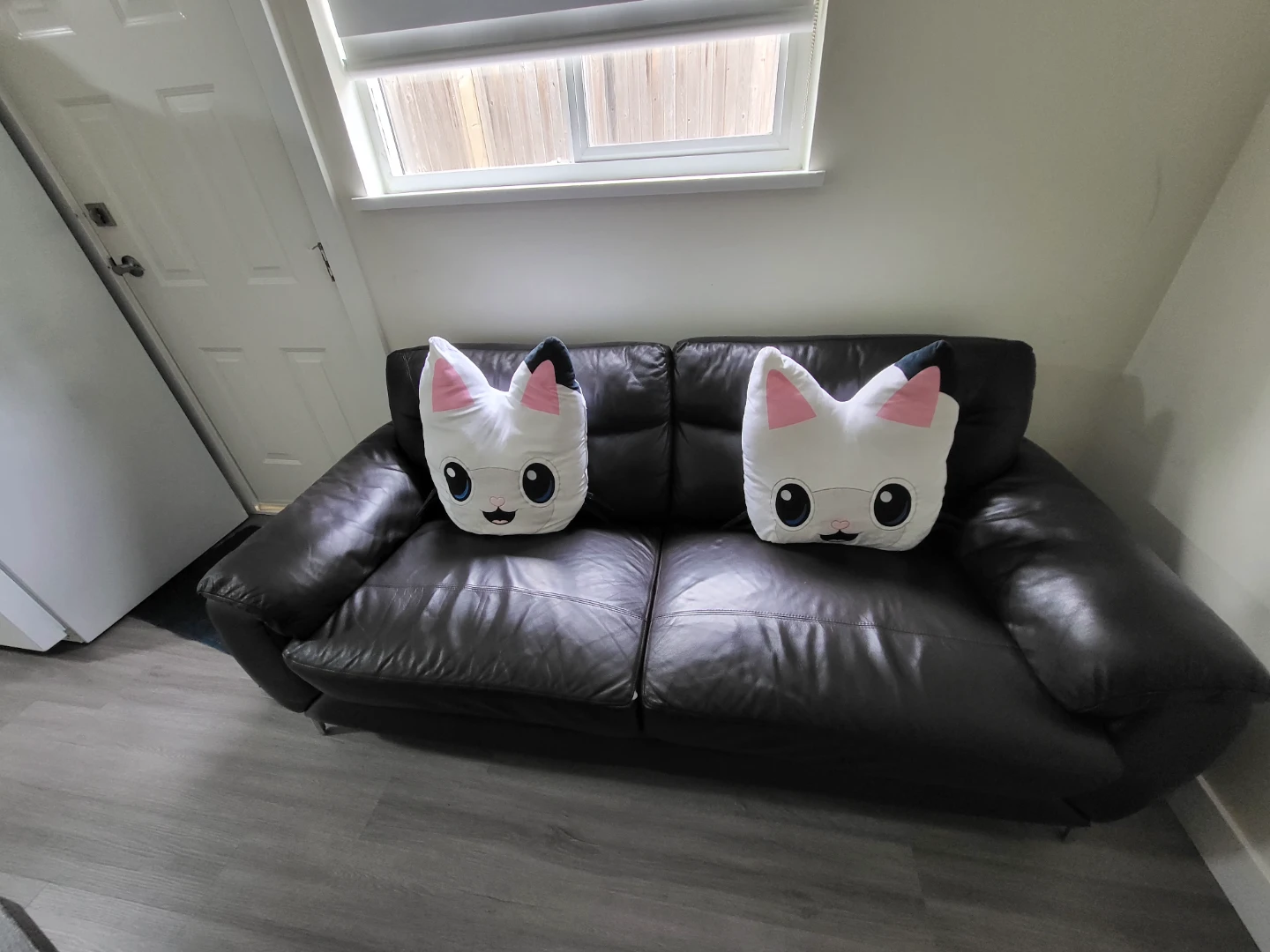 Dark Brown Leather Loveseat Sofa