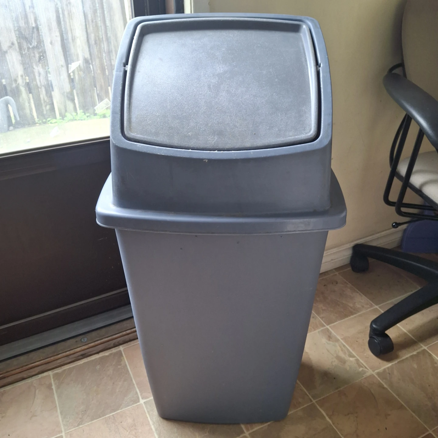 Grey blue  Trash Can