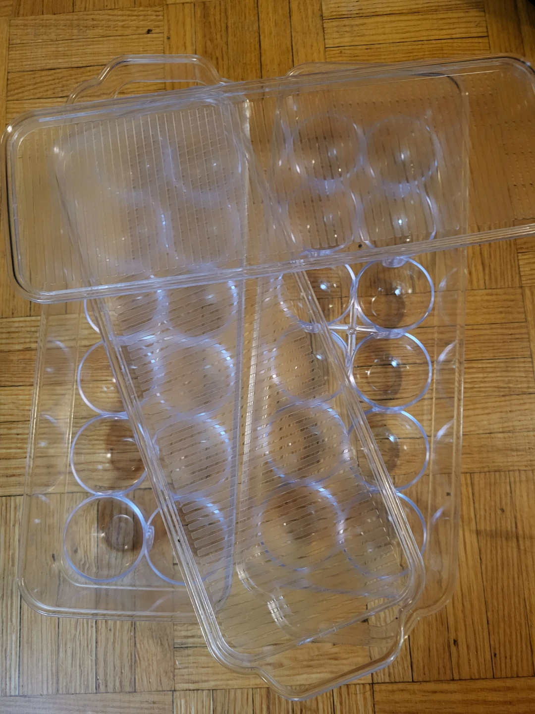 ⚽️ Set of 2 Clear Plastic Egg Holders with lids - photo 2