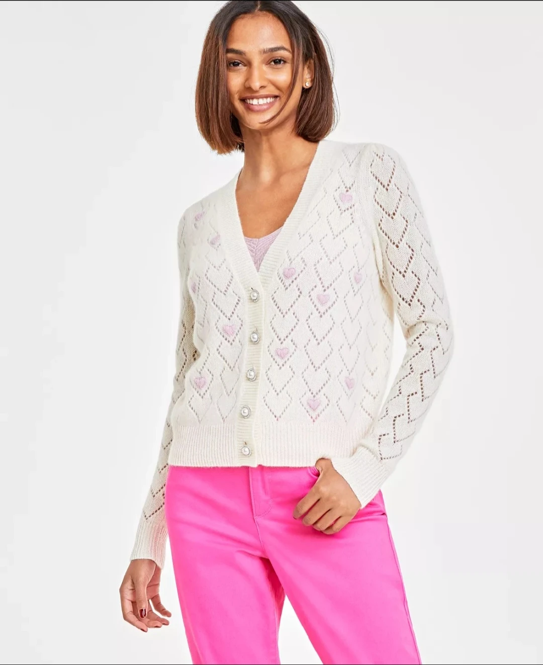CASHMERE CHARTER CLUB Cardigan - Large ⚽