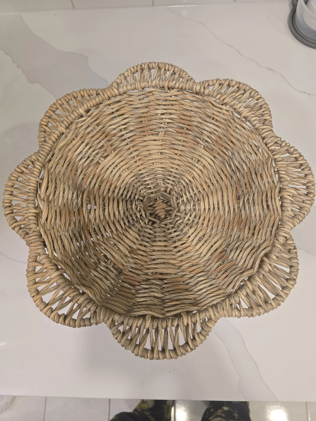 Wicker Pedestal Fruit Bowl