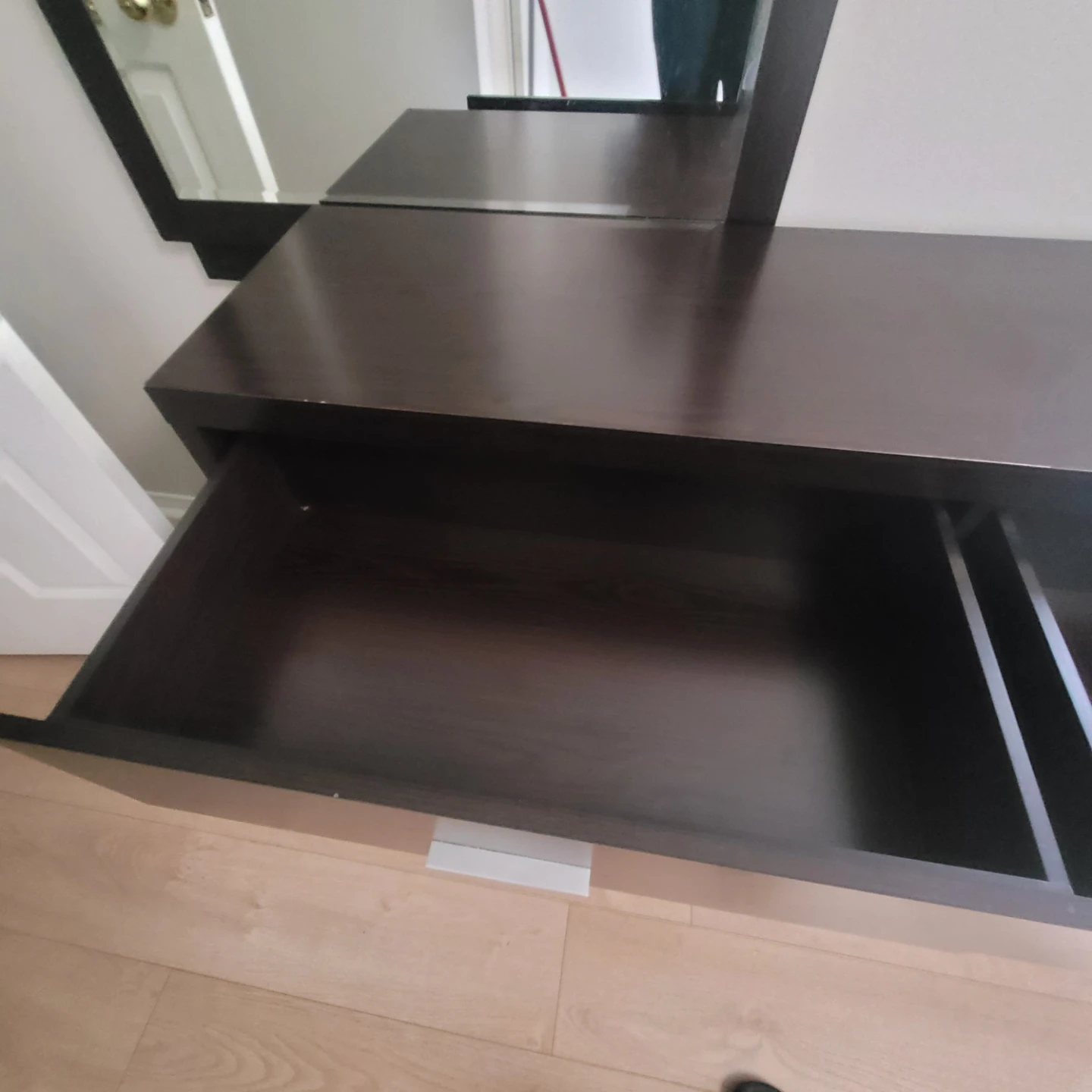 Dark Brown Dresser with Mirror