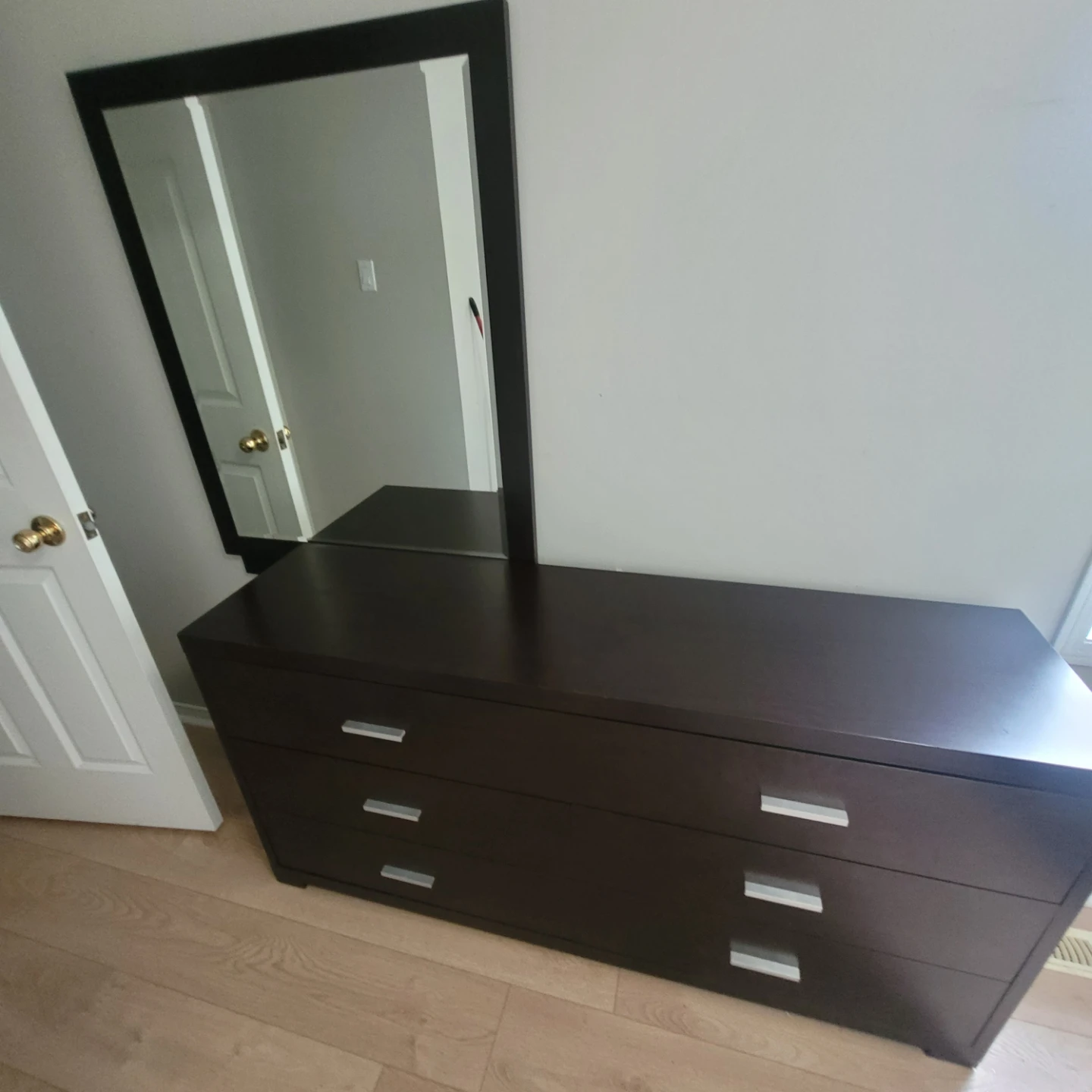 Dark Brown Dresser with Mirror - photo 2