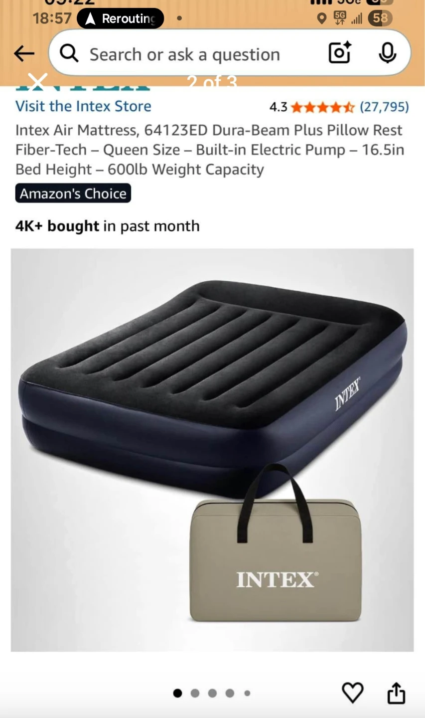 Intex Queen Air Mattress with Built-in Pump