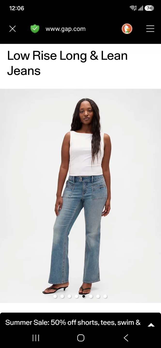 GAP Low Rise Long & Lean Jeans - Size 35