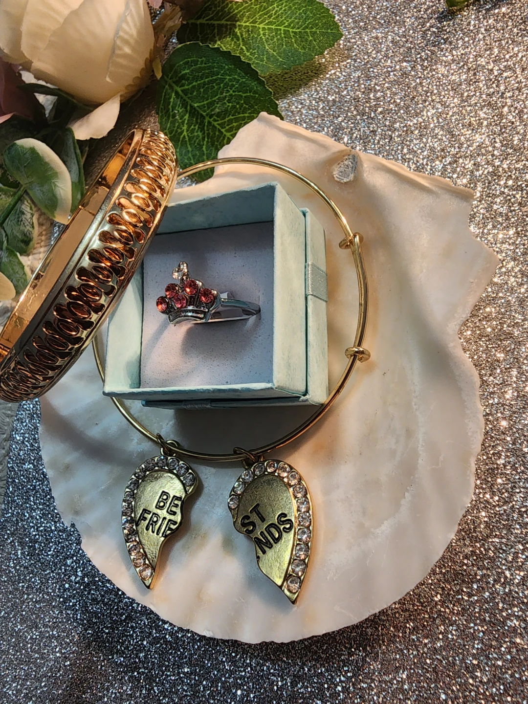 Best Friends Charm Bracelet and Ring Set - photo 2