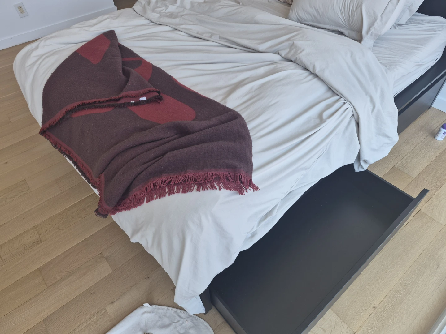 Black Platform Bed Frame with Storage Drawers - photo 4