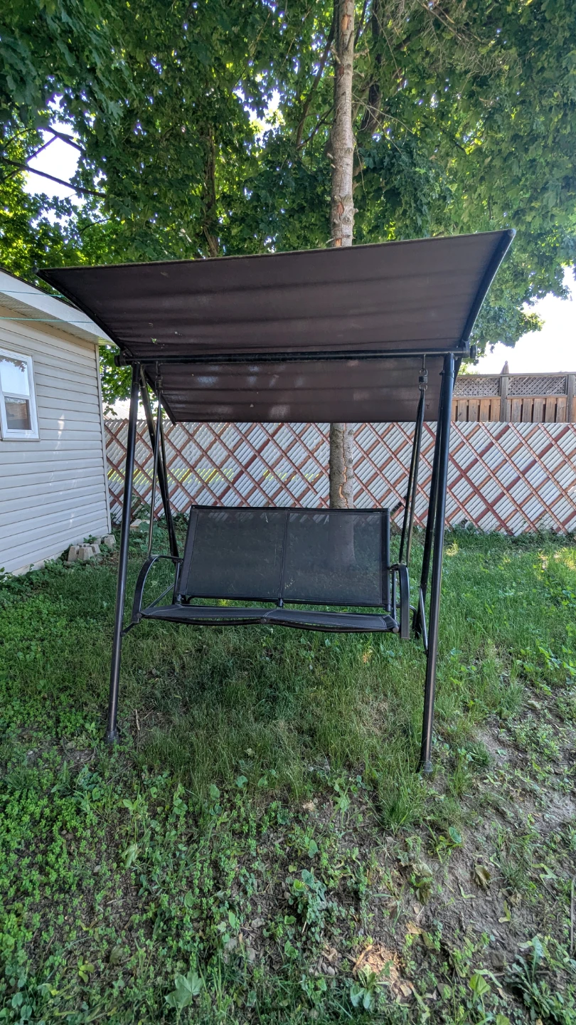 Black Patio Swing with Canopy