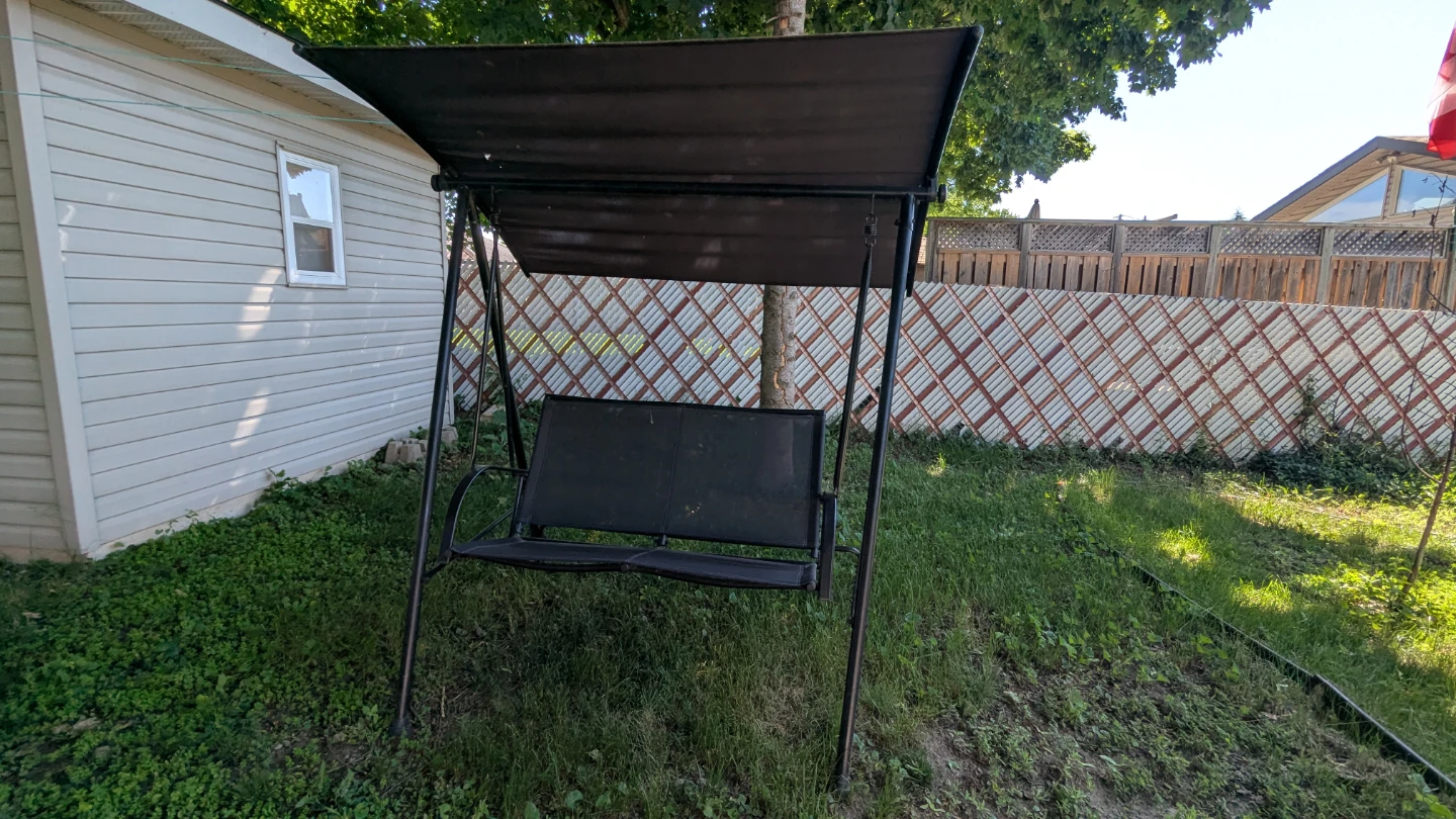 Black Patio Swing with Canopy - photo 2