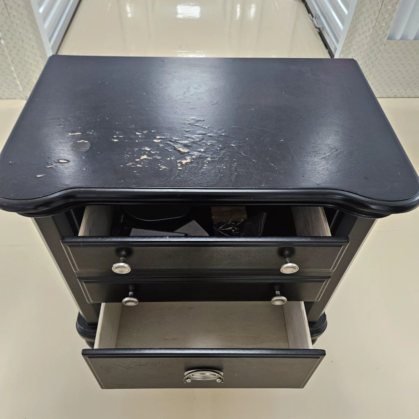 Brown/Blaxk Nightstand with 2 Drawers - photo 3