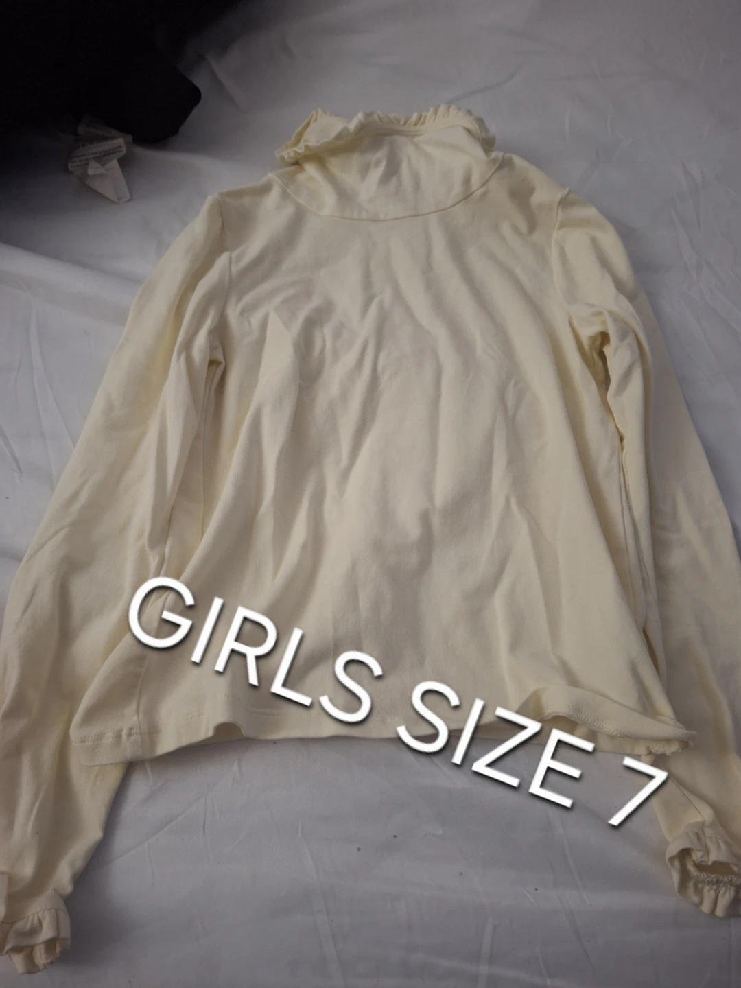 Cream Long Sleeve Mock Neck Top