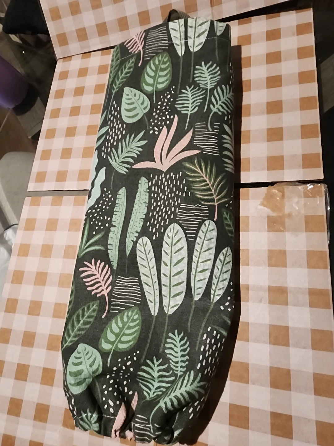 Fabric Drawstring Bag Tropical Leaf Print