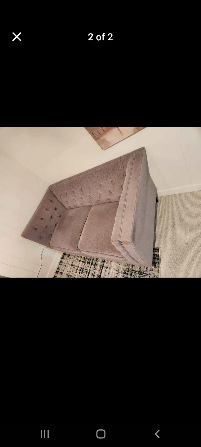 Tufted Loveseat Sofa - Grey - photo 2