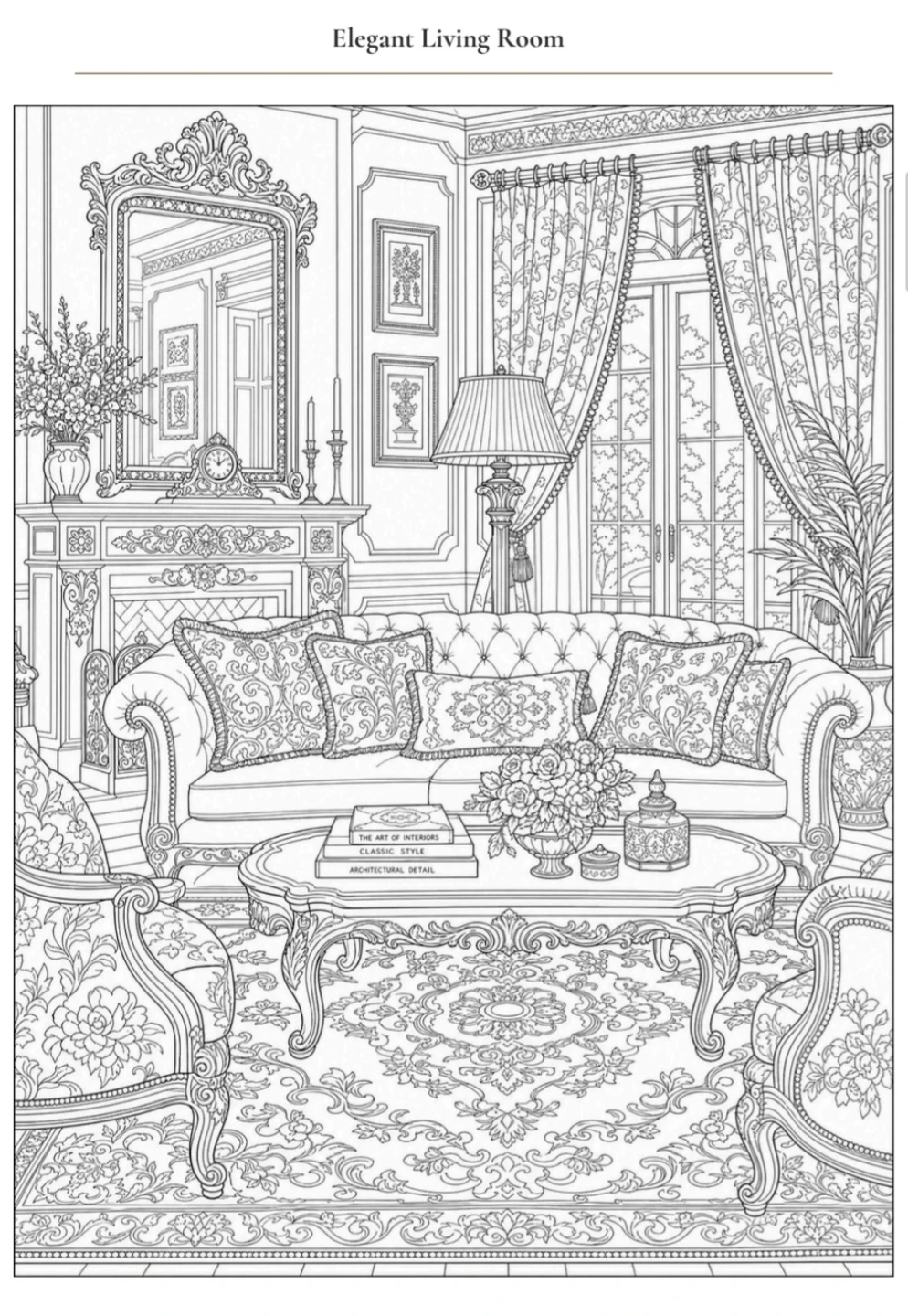 Interior Design & Home Decor Coloring Book - photo 3