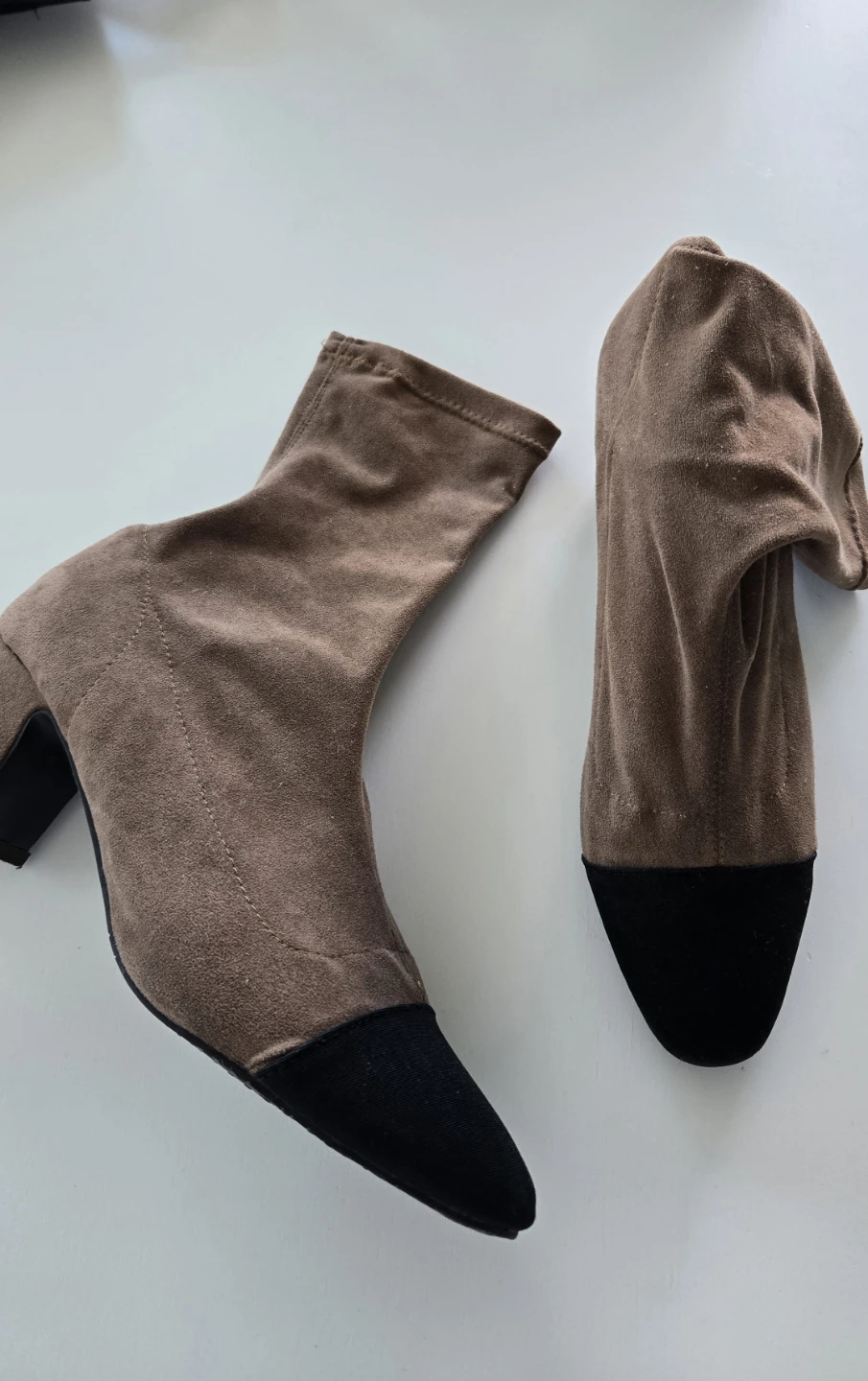 Brown Ankle Boots with Black Toe - photo 2