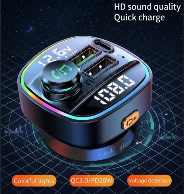 Car FM Transmitter Bluetooth 5.0 PD QC Charger - photo 2
