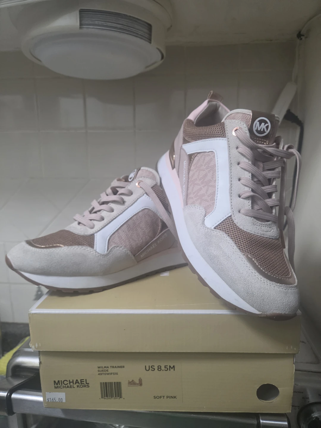 Michael Kors Wilma Trainer Sneakers US 8.5 Soft Pink Suede