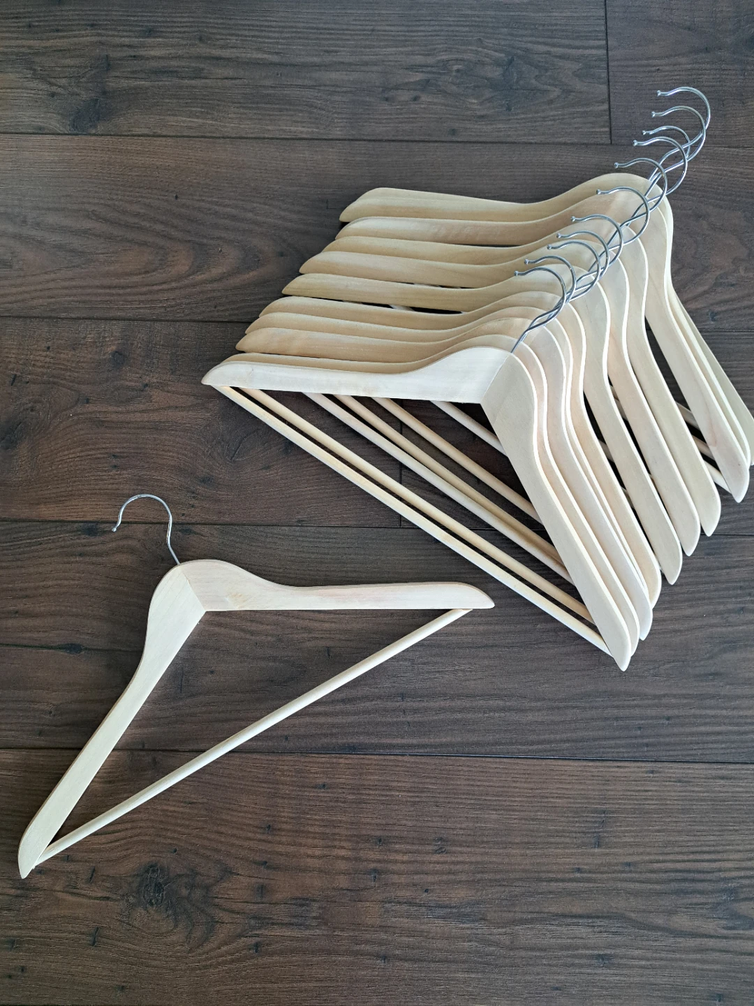 Set of 12 Wooden Clothes Hangers