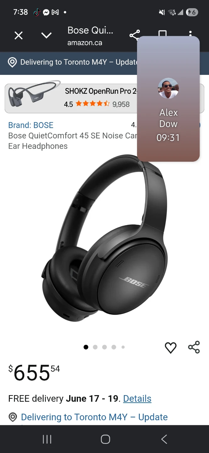 Bose QuietComfort qc45 Noise Cancelling Headphones - photo 3