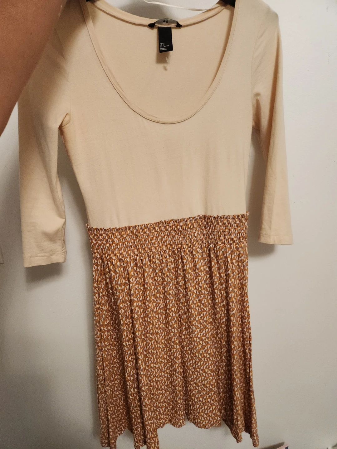 H&M Beige & Brown Print Dress ⚽