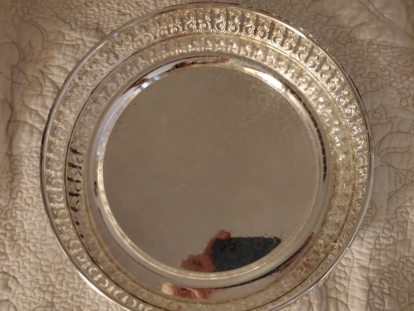 10 inch Silver toned Decorative Tray - photo 3